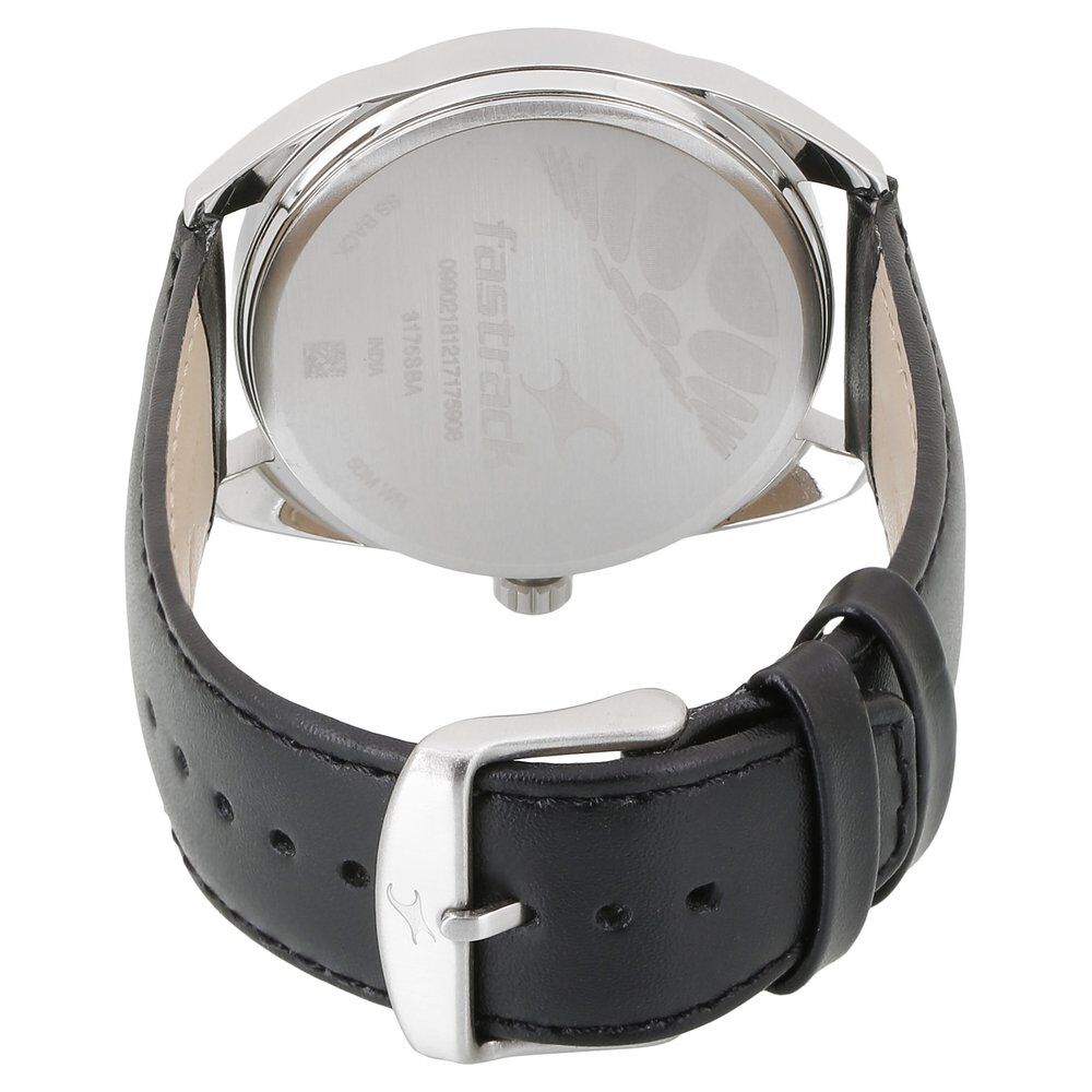 Buy Online Fastrack Varsity Quartz Analog Grey Dial Leather Strap Watch for Guys 3175sl01 Fastrack