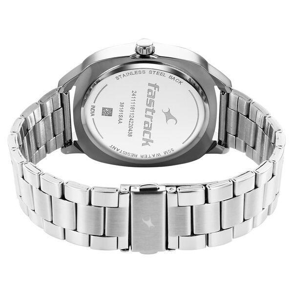 Fastrack Stunners X Quartz Analog Green Dial Stainless Steel Strap Watch For Guys - image number 4