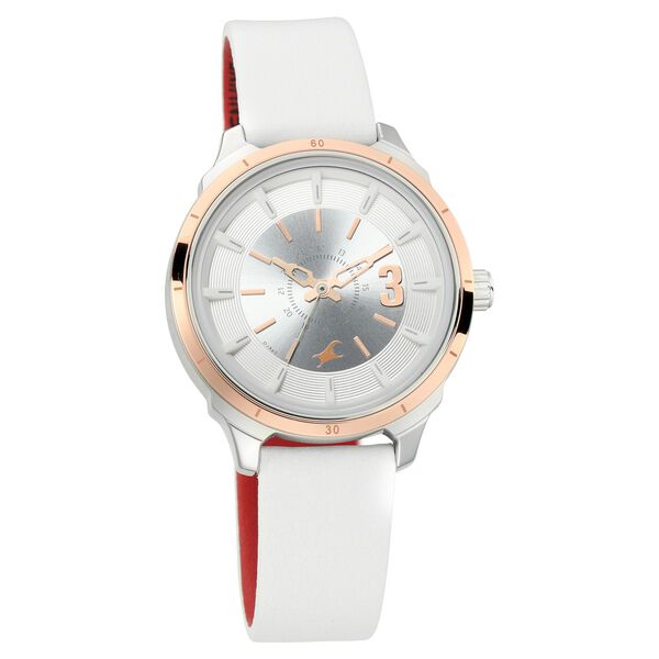 Fastrack All Nighters Quartz Analog White Dial Leather Strap Watch for Girls - image number 0