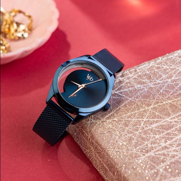Fastrack Vyb Runway Quartz Analog Blue Dial Stainless Steel Strap Watch For Girls - image number 0