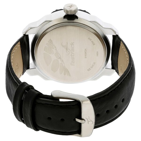 Fastrack Quartz Analog Silver Dial Leather Strap Watch for Guys - image number 3
