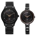 Fastrack Mixmatched Quartz Analog Black Dial Black Stainless Steel Strap Watch For Couple - image number 0