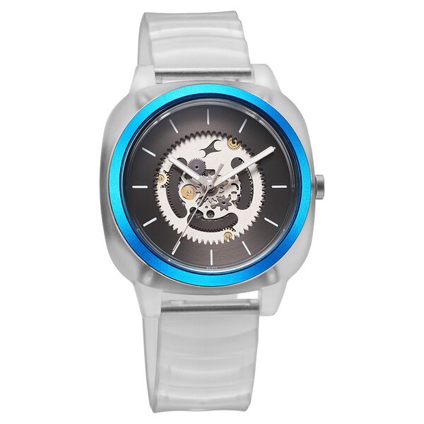 Fastrack Bare Quartz Analog Skeleton Unisex Watch With Anthracite Dial And Translucent Plastic Strap - image number 2