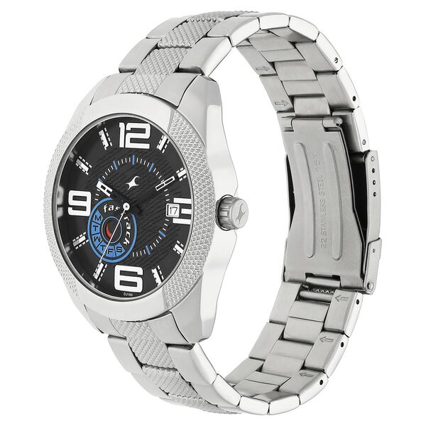 Fastrack Denim Quartz Analog Black Dial Stainless Steel Strap Watch for Guys - image number 2