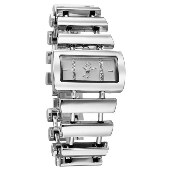 Vyb Siren By Fastrack Quartz Analog Silver Dial Silver Metal Strap Watch For Girls - image number 1