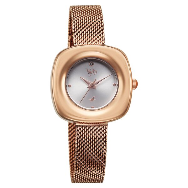 Vyb Runway By Fastrack Quartz Analog Silver Dial Metal Strap Watch For Girls - image number 0
