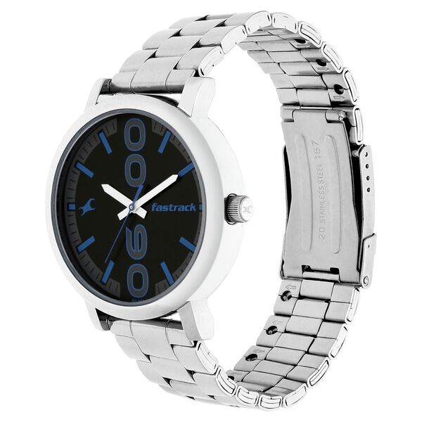 Fastrack Bold Quartz Analog Black Dial Stainless Steel Strap Watch for Guys - image number 2