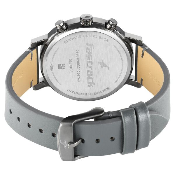 Fastrack Tick Tock Quartz Analog Grey Dial With Grey Leather Strap Watch for Guys - image number 4