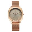 Fastrack Stunners Quartz Analog Purple Dial Rose Gold Stainless Steel Strap Watch For Girls
