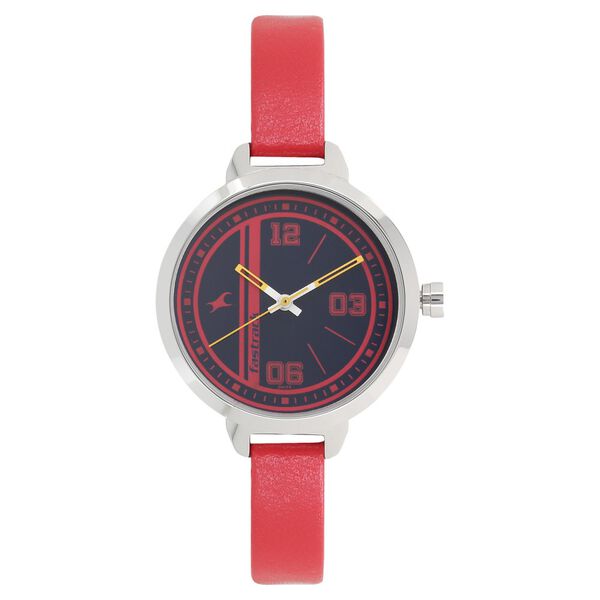 Fastrack Varsity Quartz Analog Blue Dial Leather Strap Watch for Girls - image number 0
