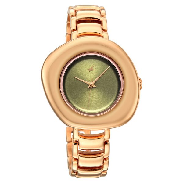 Fastrack Analog Green Dial Women's Watch with Rose Gold Metal Bracelet - image number 1