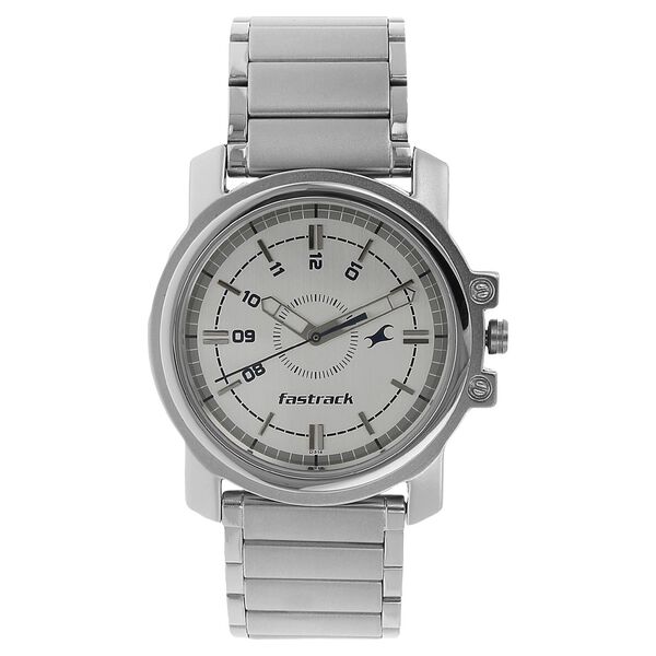 Fastrack Quartz Analog White Dial Stainless Steel Strap Watch for Guys - image number 0