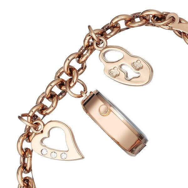 Fastrack Vyb Siren Quartz Analog White Dial Rose Gold Color Metal Strap Watch For Girls - image number 4