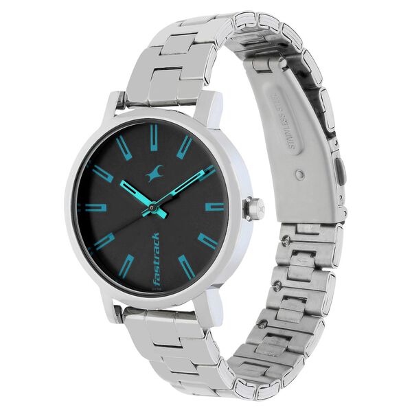 Fastrack Fundamentals Quartz Analog Grey Dial Stainless Steel Strap Watch for Girls - image number 2