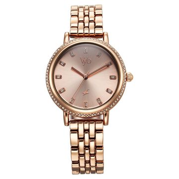 Fastrack Vyb Enigma Quartz Analog Rose Gold Dial Rose Gold Metal Strap Watch For Women