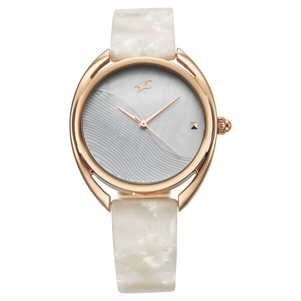 Fastrack Younique Quartz Analog Mother Of Pearl Dial Acetate And Metal Strap Watch For Girls - image number 1