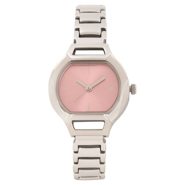 Fastrack Quartz Analog Pink Dial Metal Strap Watch for Girls - image number 0