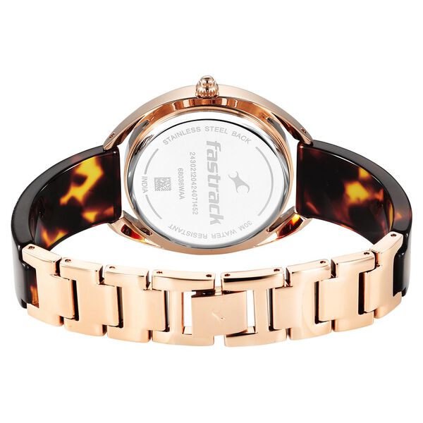 Fastrack Younique Quartz Analog Mother Of Pearl Dial Acetate And Metal Strap Watch For Girls - image number 5