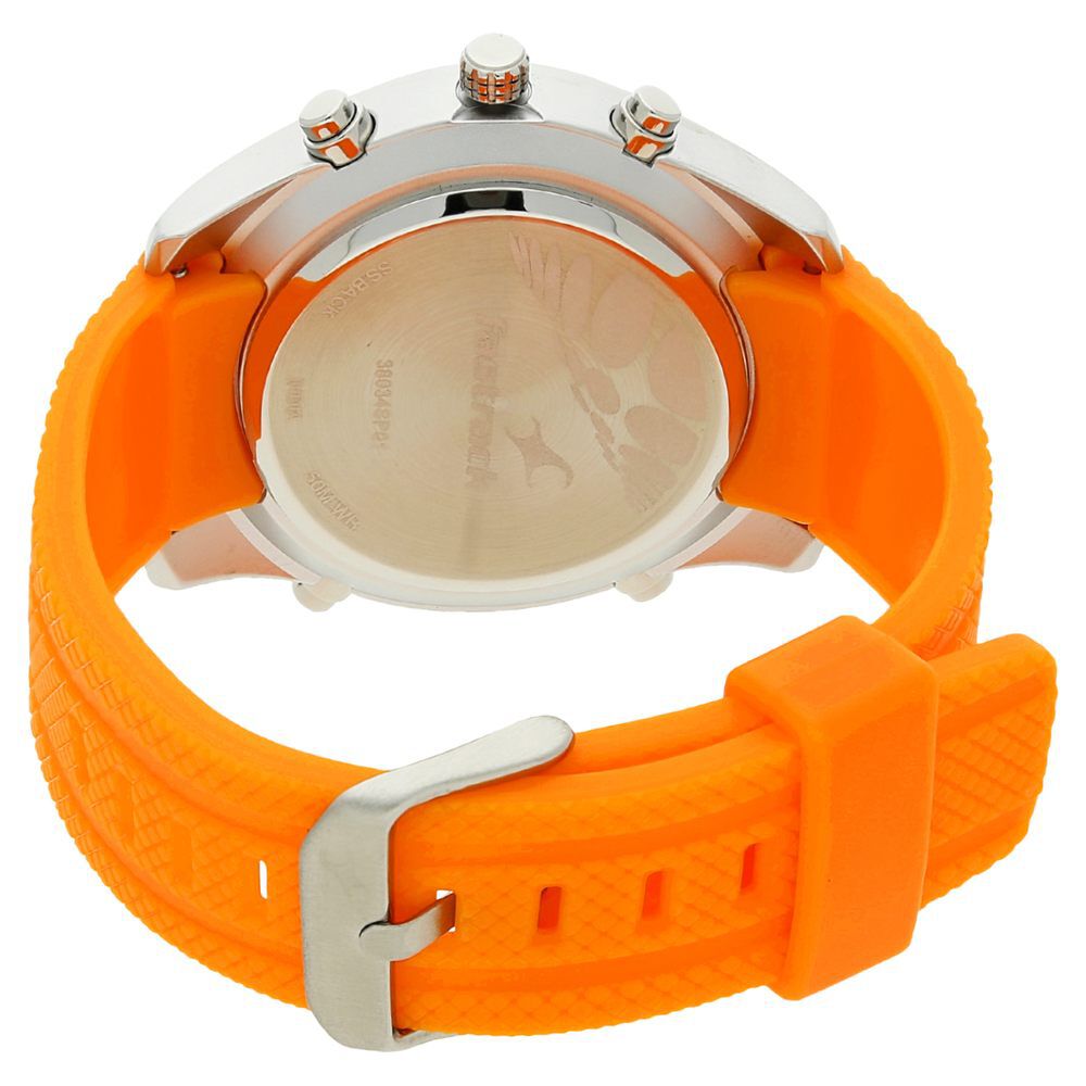 Fastrack Quartz Analog Digital Grey Dial Silicone Strap Watch for Guys