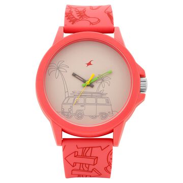Fastrack Quartz Analog Grey Dial Silicone Strap Watch for Unisex