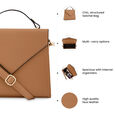 Fastrack Tan Structured Satchel Bag for Women - image number 8