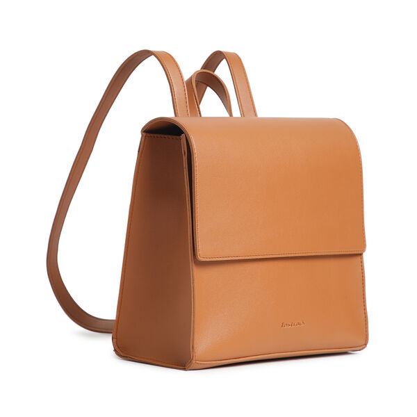 Fastrack Boxy College Backpack for Women |Stylish Backpack for Girls, Women, Ladies |Everyday College Backpack Made of High-Quality Faux Leather (Tan) - image number 1