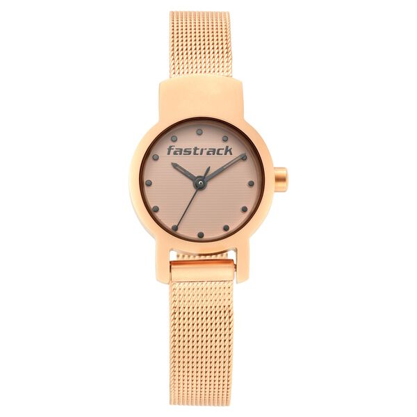 Fastrack Hitlist Quartz Analog with Date Rose Gold Dial Stainless Steel Strap Watch for Girls - image number 1
