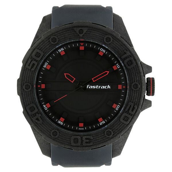 Fastrack Light Weight Quartz Analog Black Dial Silicone Strap Watch for Guys - image number 0