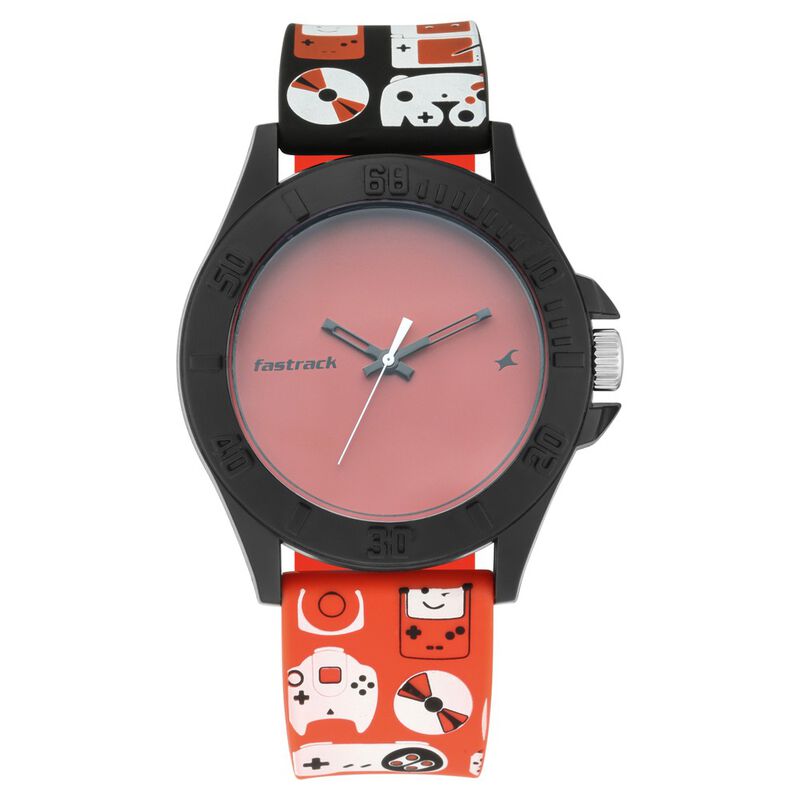 Fastrack Arcade Quartz Analog Red Dial Silicone Strap Unisex Watch