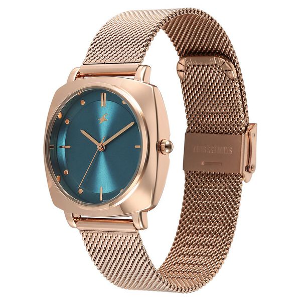 Fastrack Stunners X Quartz Analog Green Dial Stainless Steel Strap Watch For Girls - image number 2