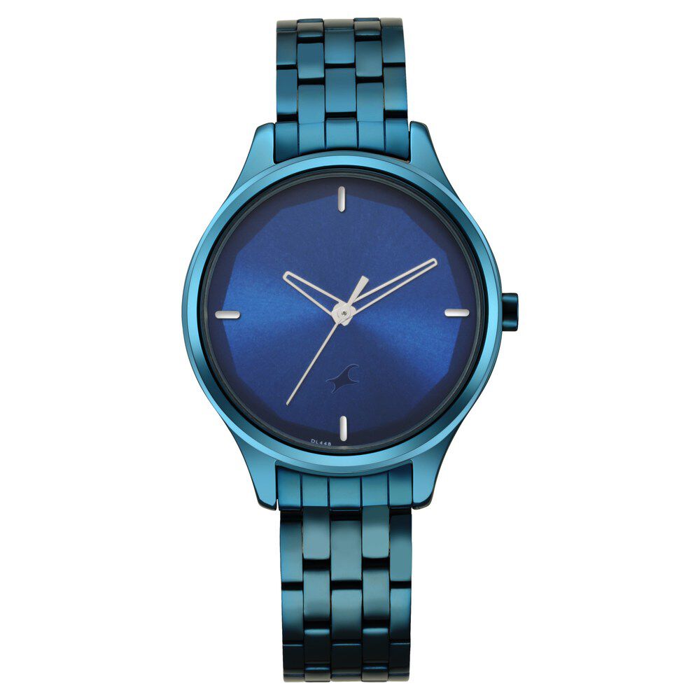 Buy Online Fastrack Stunners Quartz Analog Blue Dial Metal Strap Watch for Girls ns6248qm01 Fastrack