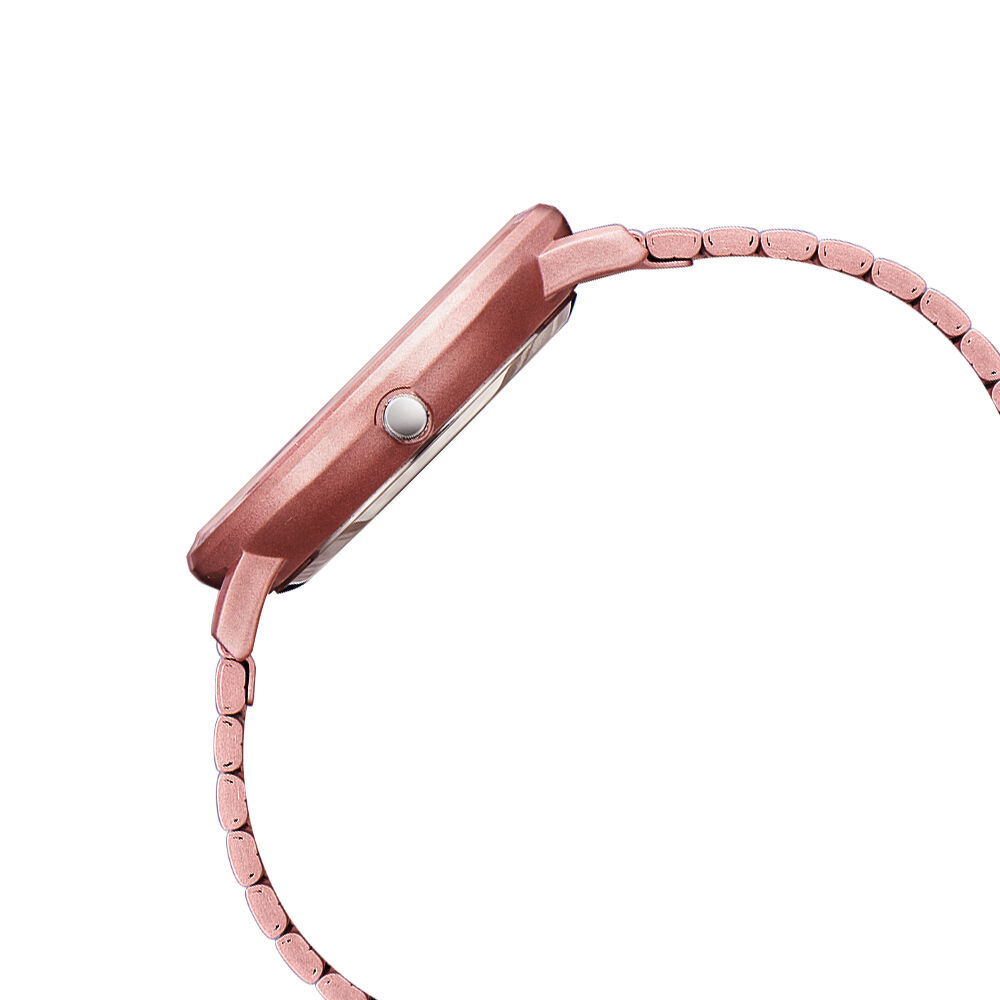 Buy Online Fastrack Vyb Bliss Quartz Analog Pink Dial Stainless