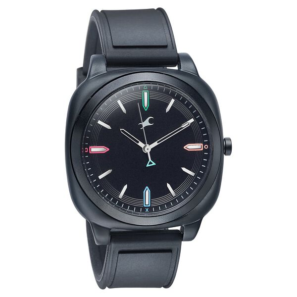 Fastrack Hype Retro Aracde Quartz Analog Unisex Watch With Black Dial Black Silicone Strap Watch For Unisex - image number 1