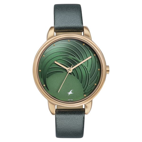 Fastrack Stunners Quartz Multifunction Green Dial Leather Strap Watch for Girls - image number 0