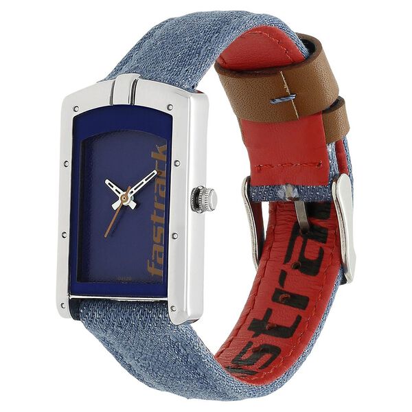 Fastrack Denim Quartz Analog Blue Dial Denim Strap Watch for Girls - image number 2
