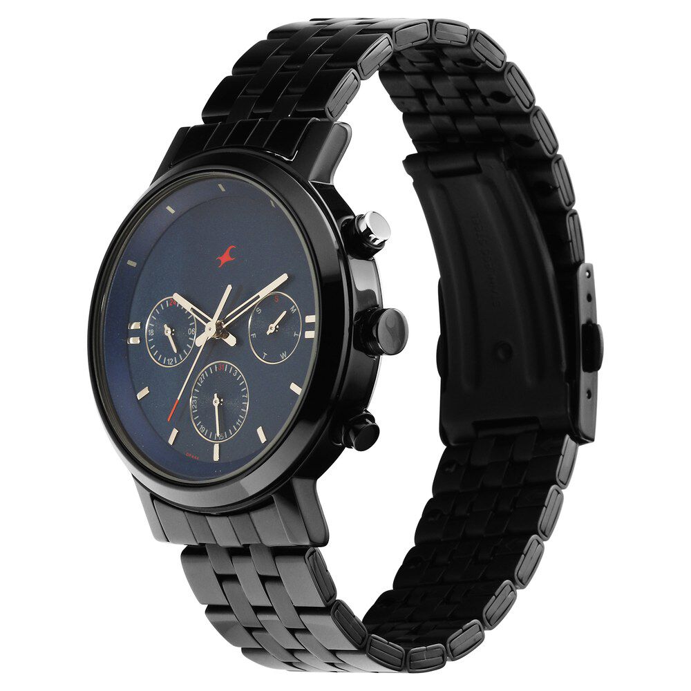 Fastrack matte black watch sale