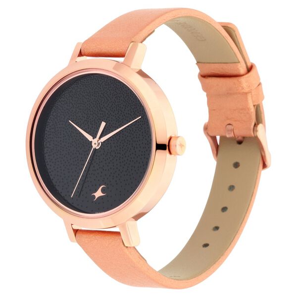 Fastrack Paint Me Quartz Analog Black Dial Leather Strap Watch for Girls - image number 2