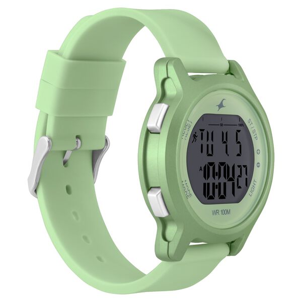 Fastrack Street Line Digital Dial Green Silicone Strap Watch for Girls - image number 4