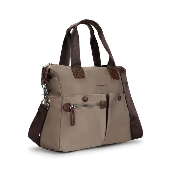 Fastrack Brown Colorblock Nylon Satchel - image number 2
