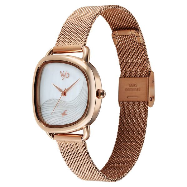 Fastrack Vyb Manifester Quartz Analog Mother Of Pearl Dial Stainless Steel Strap Watch for Girls - image number 3