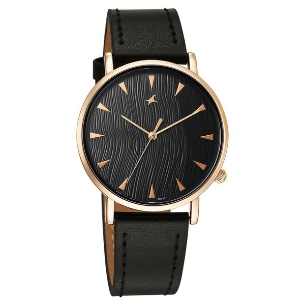 Fastrack Stunners X Quartz Analog Black Dial Leather Strap Watch For Girls - image number 1
