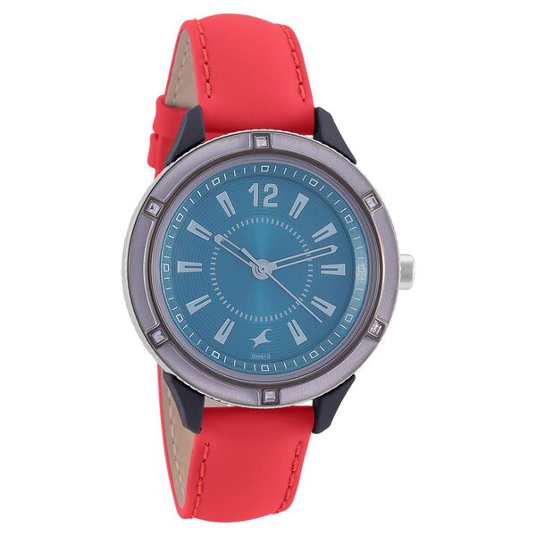 Fastrack Modular Quartz Analog Blue Dial Leather Strap Watch for Girls - image number 0