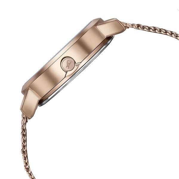 Fastrack Style Up Quartz Analog Mother Of Pearl Dial Rose Gold Stainless Steel Strap Watch For Girls - image number 3