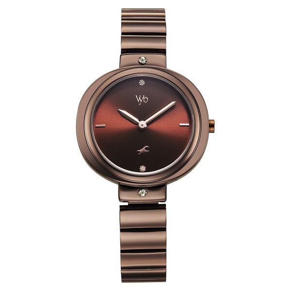 Fastrack Vyb Diva Quartz Analog Brown Dial Metal Strap Watch For Girls - image number 1