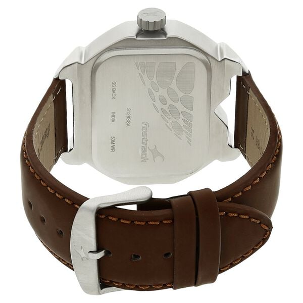 Fastrack Quartz Analog Silver Dial Leather Strap Watch for Guys - image number 3