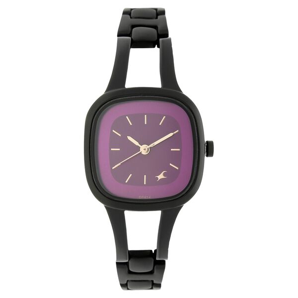 Fastrack Quartz Analog Purple Dial Stainless Steel Strap Watch for Girls - image number 0