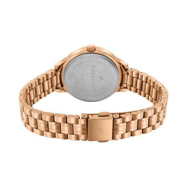 Fastrack Stunners Quartz Analog Rose Gold dial Stainless Steel Strap Watch for Girls - image number 4