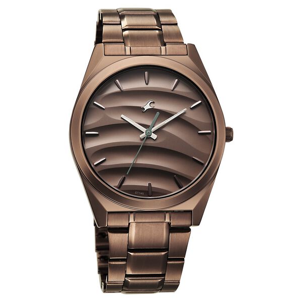Fastrack Gelato Brown metal strap watch with Chocolate dial for Guys - image number 1