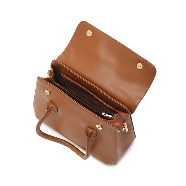 Fastrack Large Satchel Bag for Women | Structured, Stylish Bag With Spacious Compartments | Classic Work Bag Made of High Quality Faux Leather (Tan) - image number 7