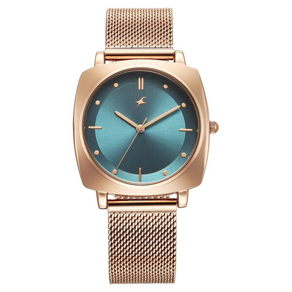 Fastrack Stunners X Quartz Analog Green Dial Stainless Steel Strap Watch For Girls - image number 0